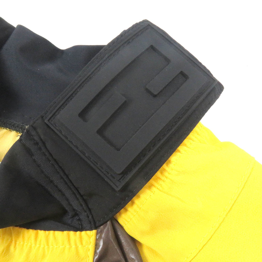 FENDI Nylon jacket FAN107 Main: 92% nylon, Main: 8% polyurethane, Part: polyurethane yellow mens L Used Authentic