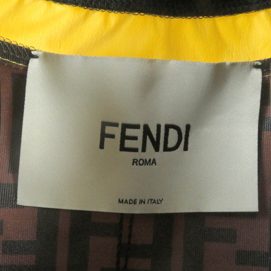 FENDI Nylon jacket FAN107 Main: 92% nylon, Main: 8% polyurethane, Part: polyurethane yellow mens L Used Authentic