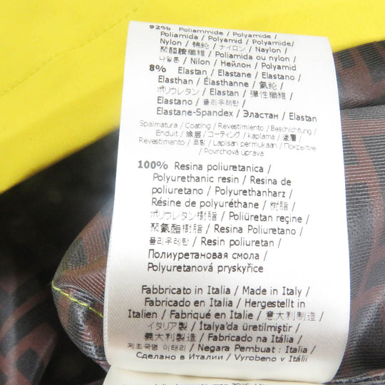 FENDI Nylon jacket FAN107 Main: 92% nylon, Main: 8% polyurethane, Part: polyurethane yellow mens L Used Authentic