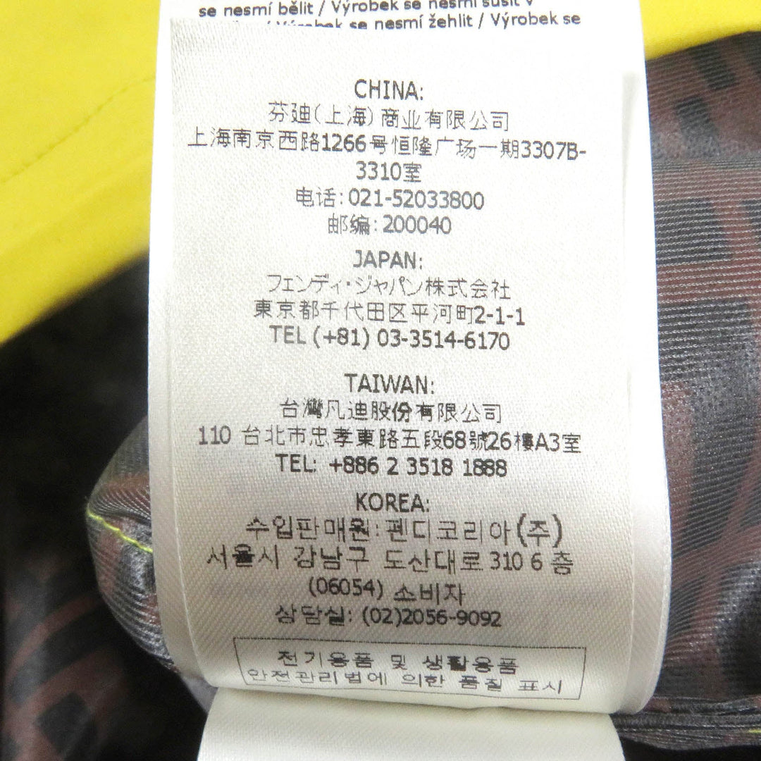 FENDI Nylon jacket FAN107 Main: 92% nylon, Main: 8% polyurethane, Part: polyurethane yellow mens L Used Authentic