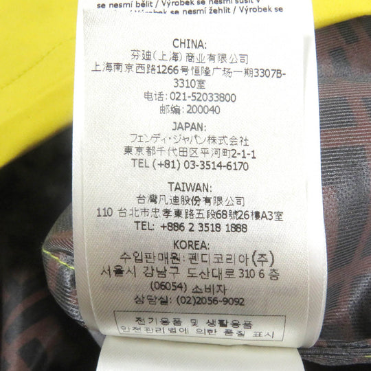 FENDI Nylon jacket FAN107 Main: 92% nylon, Main: 8% polyurethane, Part: polyurethane yellow mens L Used Authentic