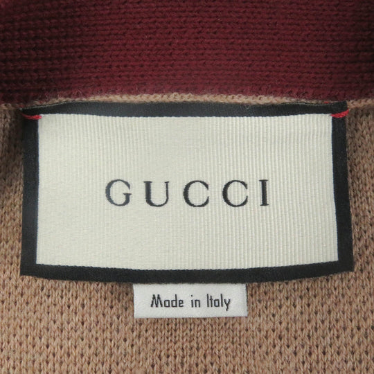GUCCI sweater 572631 Main: 78% wool, Main: 22% cotton, Part: 94% cotton, Part: 5% nylon, Part: 1% polyurethane Bordeaux mens S Used Authentic