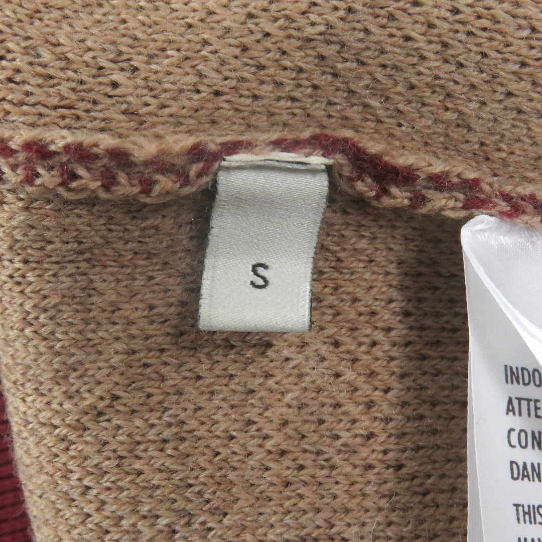 GUCCI sweater 572631 Main: 78% wool, Main: 22% cotton, Part: 94% cotton, Part: 5% nylon, Part: 1% polyurethane Bordeaux mens S Used Authentic