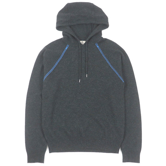 HERMES Hoodie Main: 70% wool, Main: 30% cashmere Dark gray mens S Used Authentic