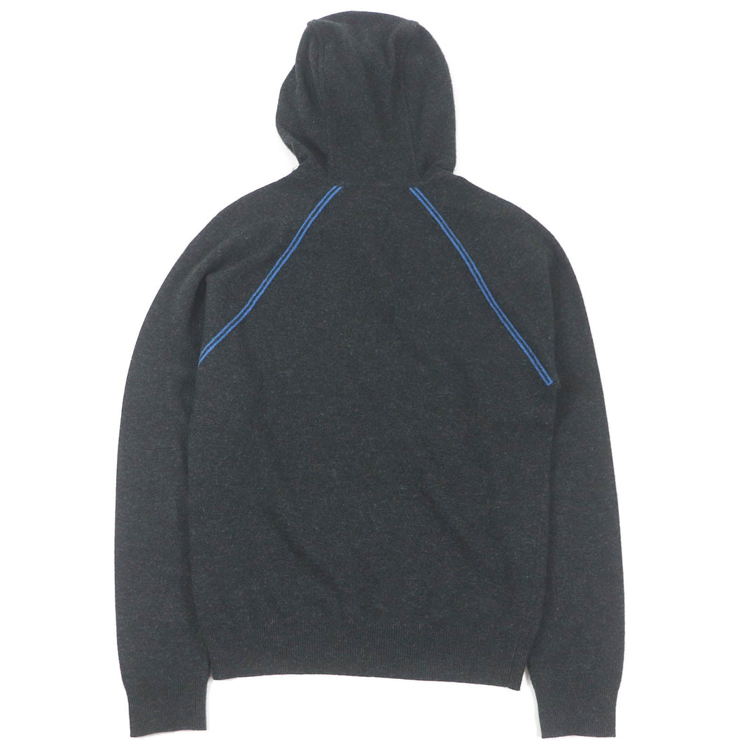 HERMES Hoodie Main: 70% wool, Main: 30% cashmere Dark gray mens S Used Authentic