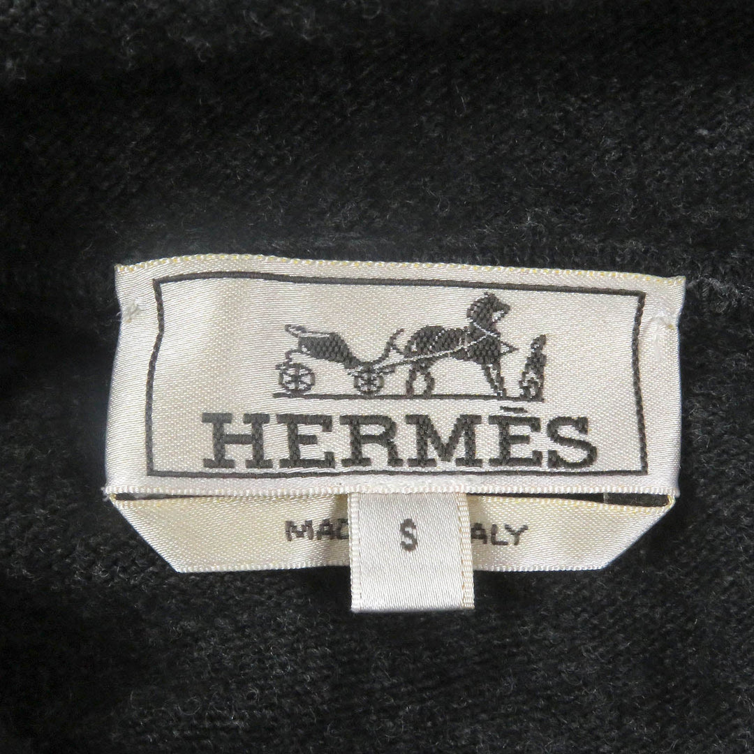 HERMES Hoodie Main: 70% wool, Main: 30% cashmere Dark gray mens S Used Authentic