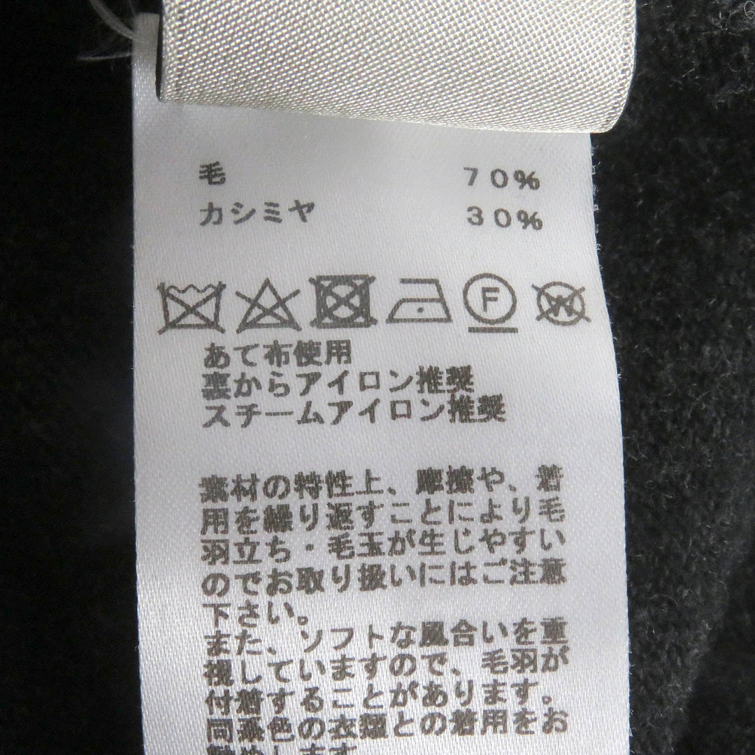 HERMES Hoodie Main: 70% wool, Main: 30% cashmere Dark gray mens S Used Authentic
