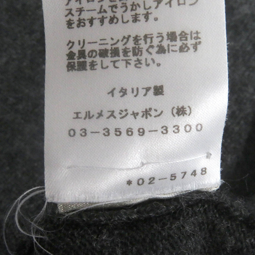 HERMES Hoodie Main: 70% wool, Main: 30% cashmere Dark gray mens S Used Authentic