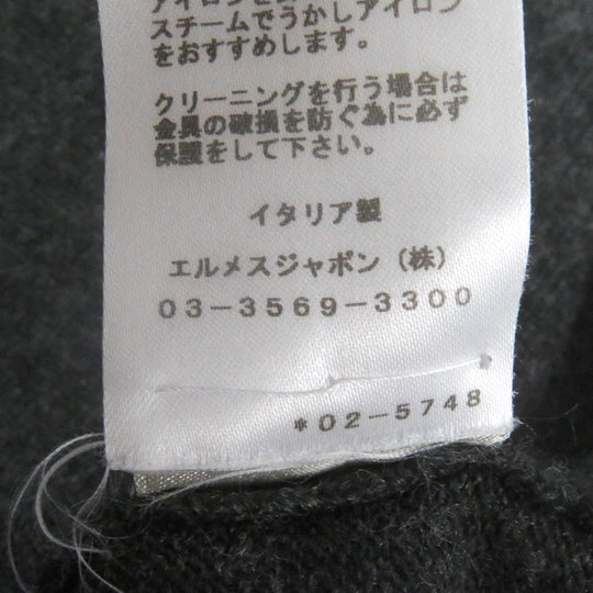 HERMES Hoodie Main: 70% wool, Main: 30% cashmere Dark gray mens S Used Authentic