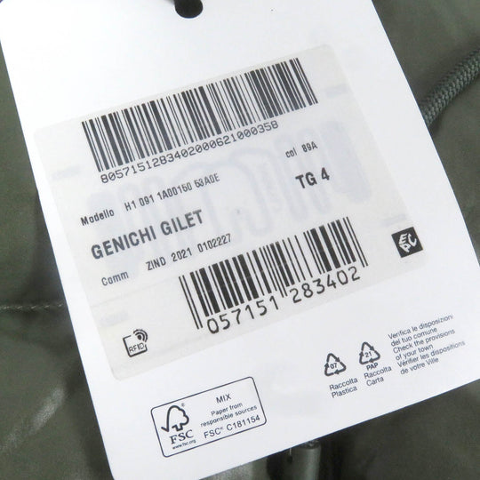 MONCLER Down vest Main: 100% nylon, Filling: 90% down, Filling: 10% feather, Partial: 100% polyester khaki GENICHI GILET mens 4 Used Authentic