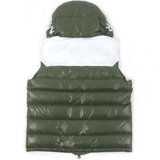 MONCLER Down vest Main: 100% nylon, Filling: 90% down, Filling: 10% feather, Partial: 100% polyester khaki GENICHI GILET mens 4 Used Authentic