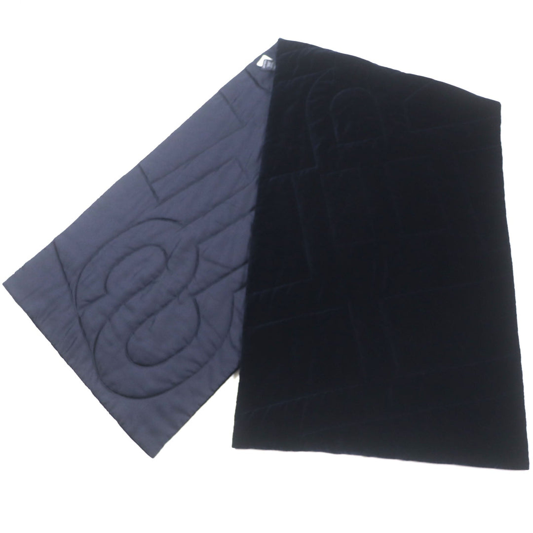 HERMES shawl Main: 100% silk, Filling: 60% silk, Filling: 40% polyester Navy mens Used Authentic