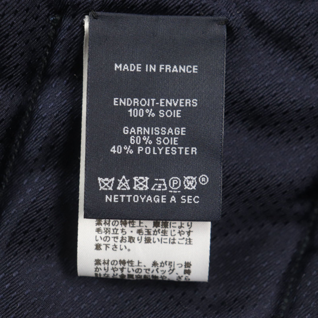 HERMES shawl Main: 100% silk, Filling: 60% silk, Filling: 40% polyester Navy mens Used Authentic