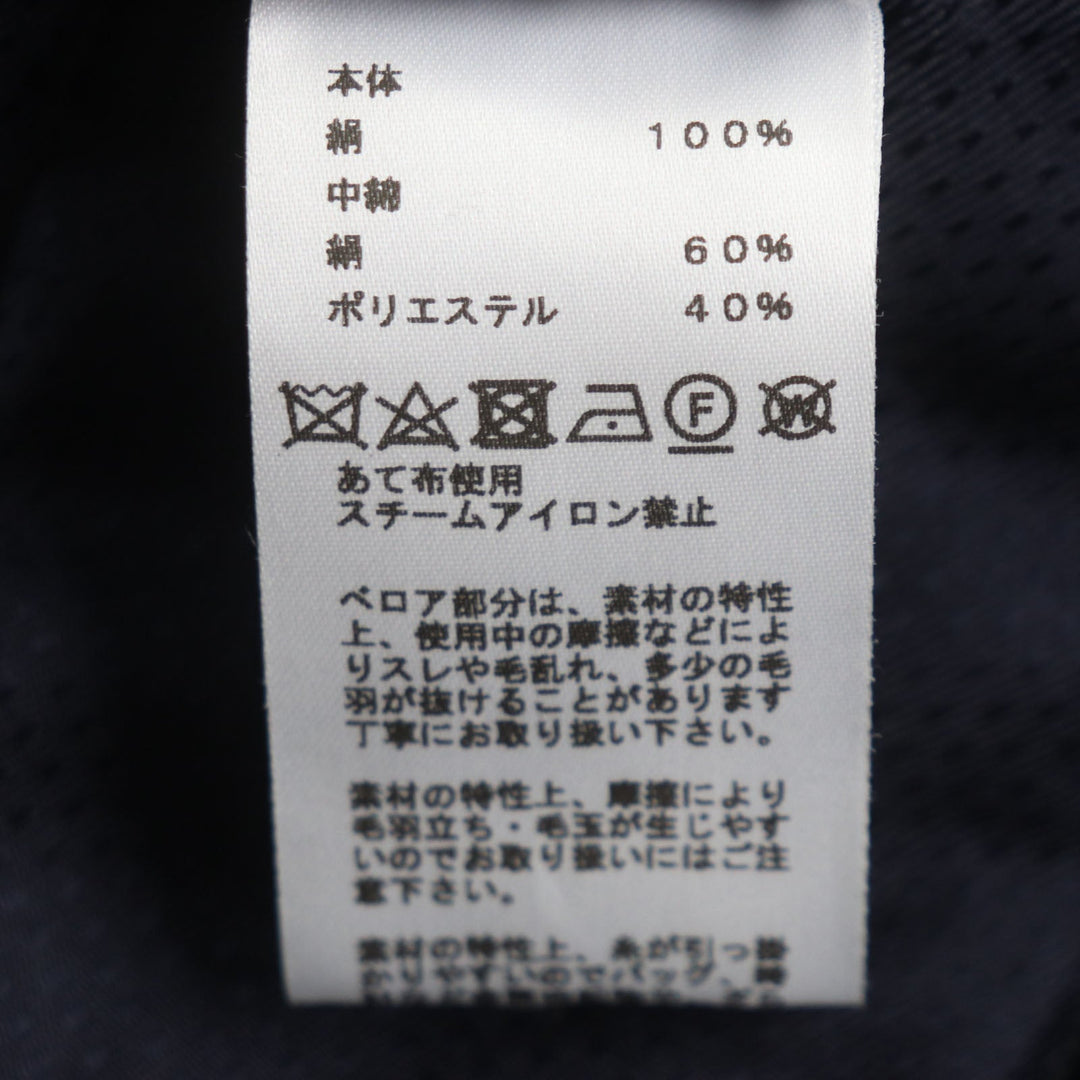 HERMES shawl Main: 100% silk, Filling: 60% silk, Filling: 40% polyester Navy mens Used Authentic