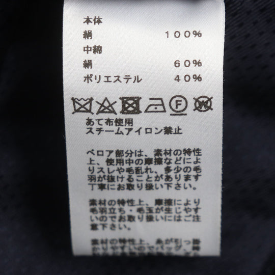 HERMES shawl Main: 100% silk, Filling: 60% silk, Filling: 40% polyester Navy mens Used Authentic