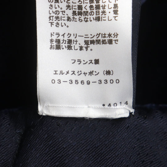 HERMES shawl Main: 100% silk, Filling: 60% silk, Filling: 40% polyester Navy mens Used Authentic