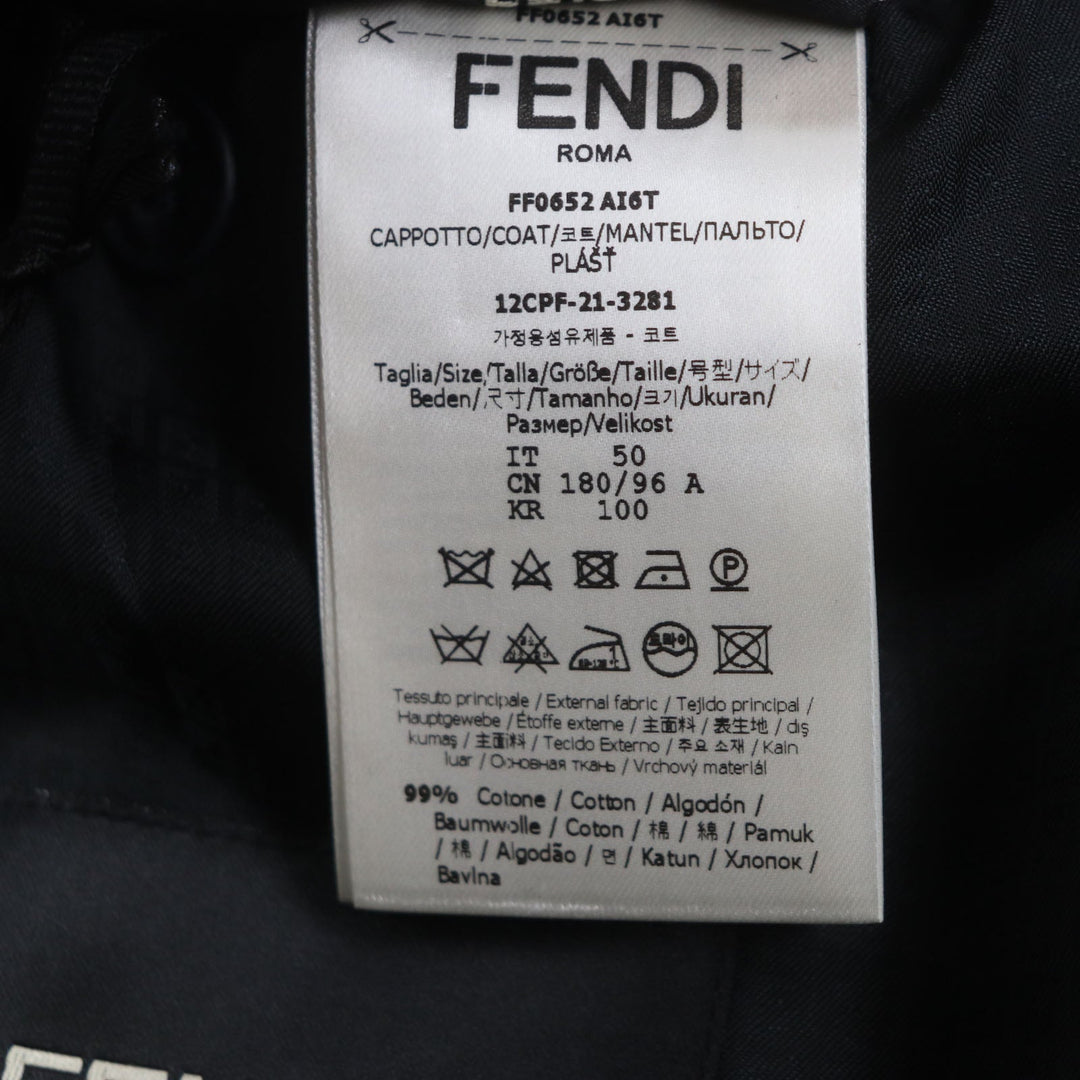 FENDI Chester coat FF0652 Outer: 99% cotton, Outer: 1% polyester, Lining: 100% cupra Indigo mens 50 Used Authentic