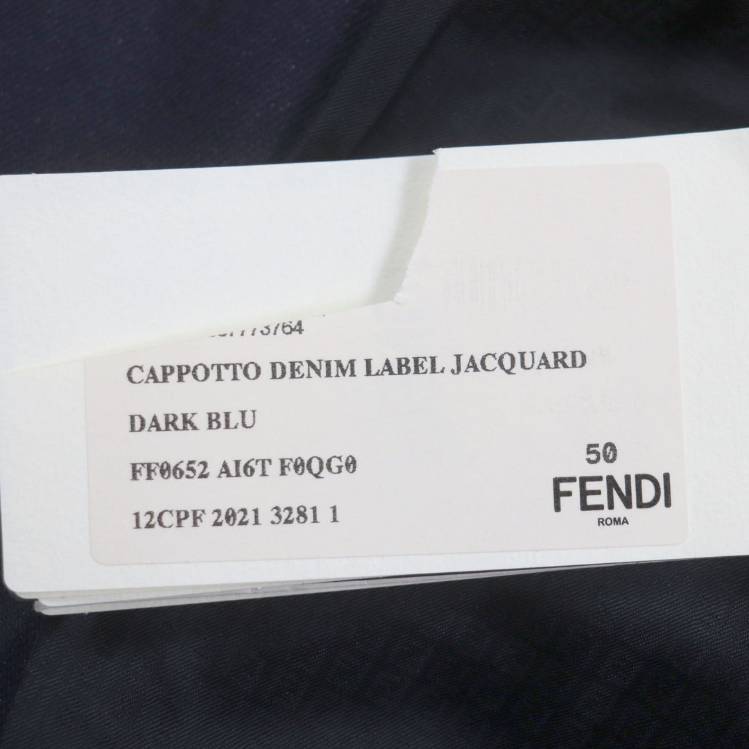 FENDI Chester coat FF0652 Outer: 99% cotton, Outer: 1% polyester, Lining: 100% cupra Indigo mens 50 Used Authentic