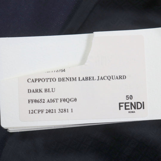FENDI Chester coat FF0652 Outer: 99% cotton, Outer: 1% polyester, Lining: 100% cupra Indigo mens 50 Used Authentic