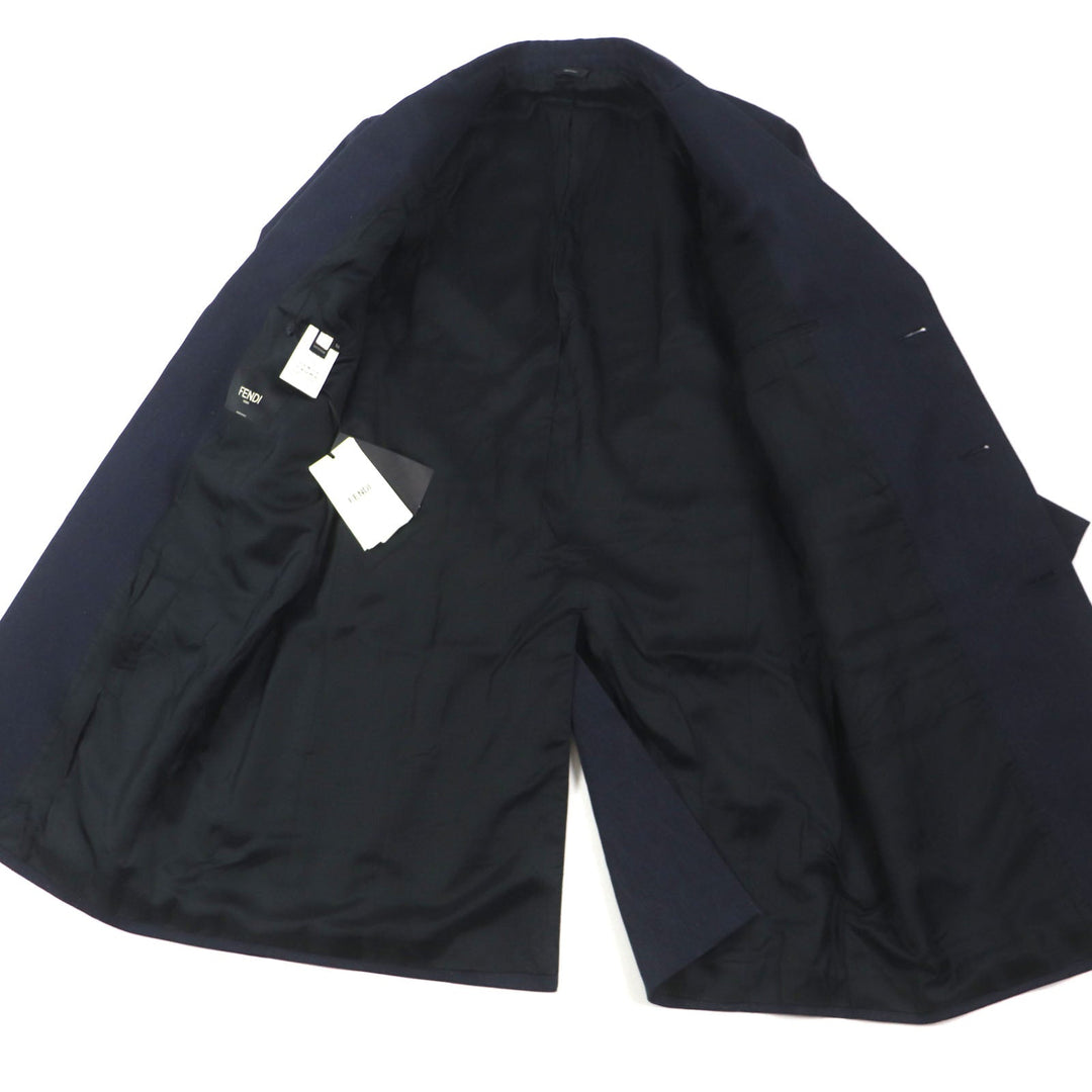 FENDI Chester coat FF0652 Outer: 99% cotton, Outer: 1% polyester, Lining: 100% cupra Indigo mens 50 Used Authentic