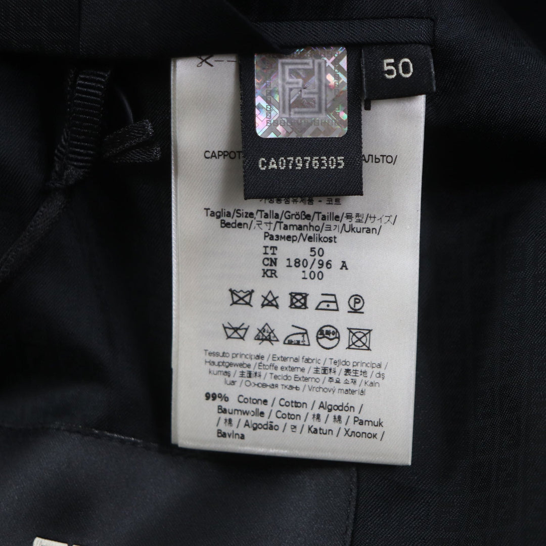 FENDI Chester coat FF0652 Outer: 99% cotton, Outer: 1% polyester, Lining: 100% cupra Indigo mens 50 Used Authentic