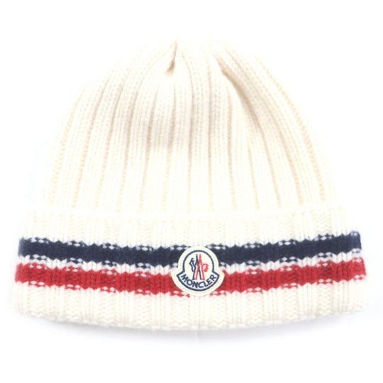 MONCLER Knit cap Main: 100% wool Ivory BERRETTO mens Used Authentic
