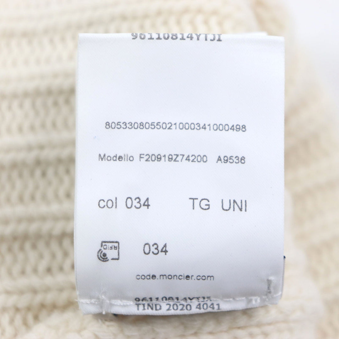 MONCLER Knit cap Main: 100% wool Ivory BERRETTO mens Used Authentic