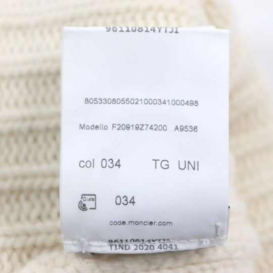 MONCLER Knit cap Main: 100% wool Ivory BERRETTO mens Used Authentic