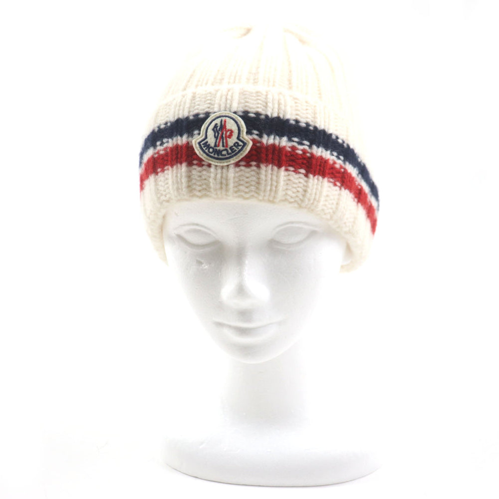 MONCLER Knit cap Main: 100% wool Ivory BERRETTO mens Used Authentic