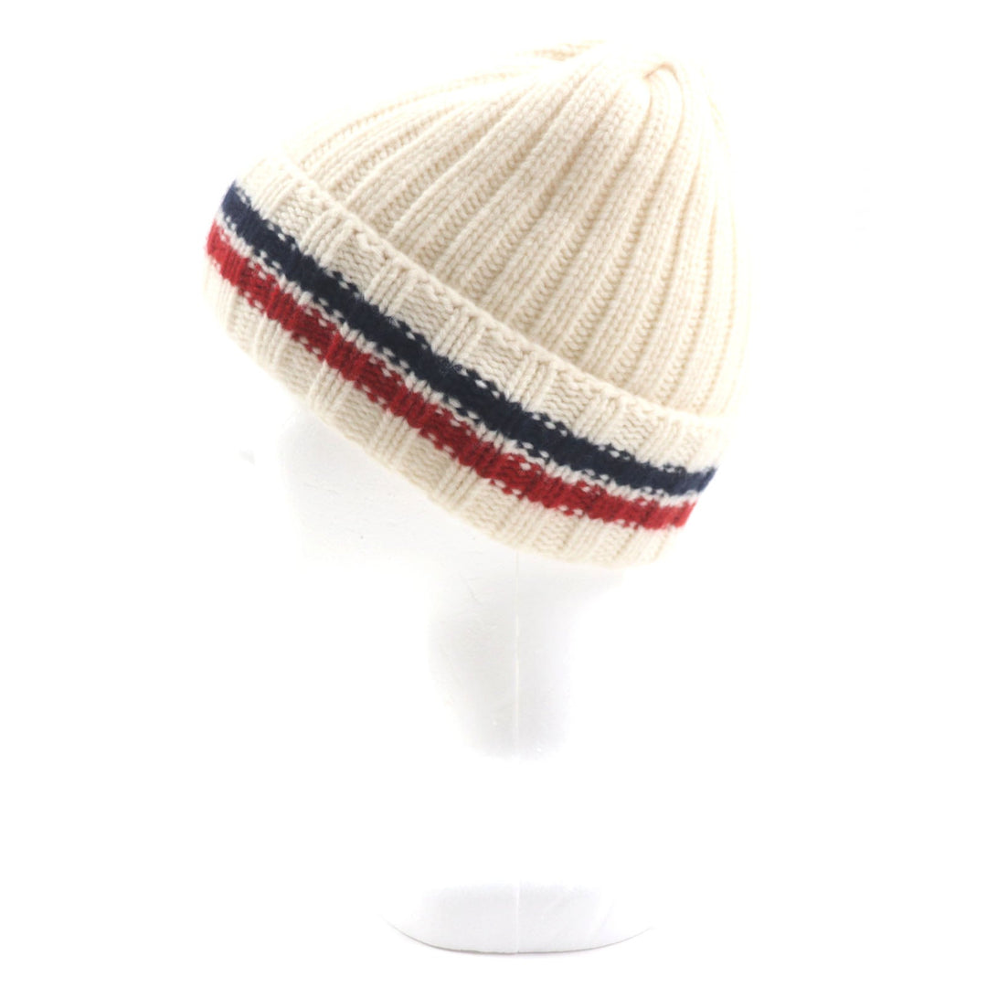 MONCLER Knit cap Main: 100% wool Ivory BERRETTO mens Used Authentic