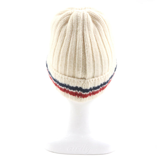 MONCLER Knit cap Main: 100% wool Ivory BERRETTO mens Used Authentic