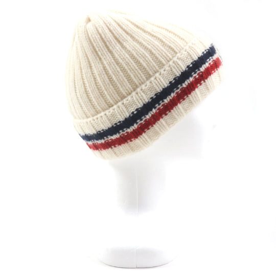 MONCLER Knit cap Main: 100% wool Ivory BERRETTO mens Used Authentic
