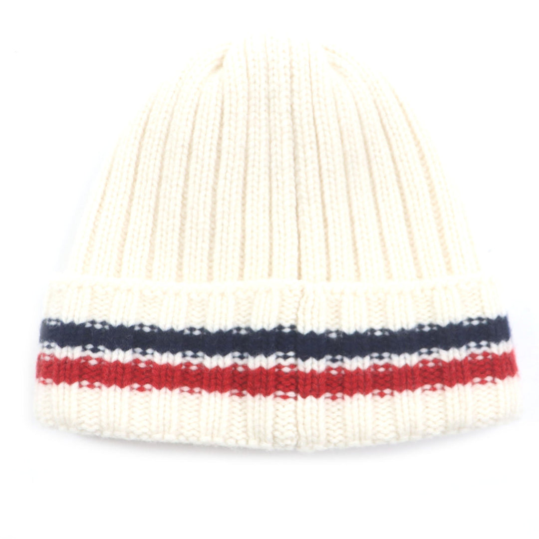 MONCLER Knit cap Main: 100% wool Ivory BERRETTO mens Used Authentic
