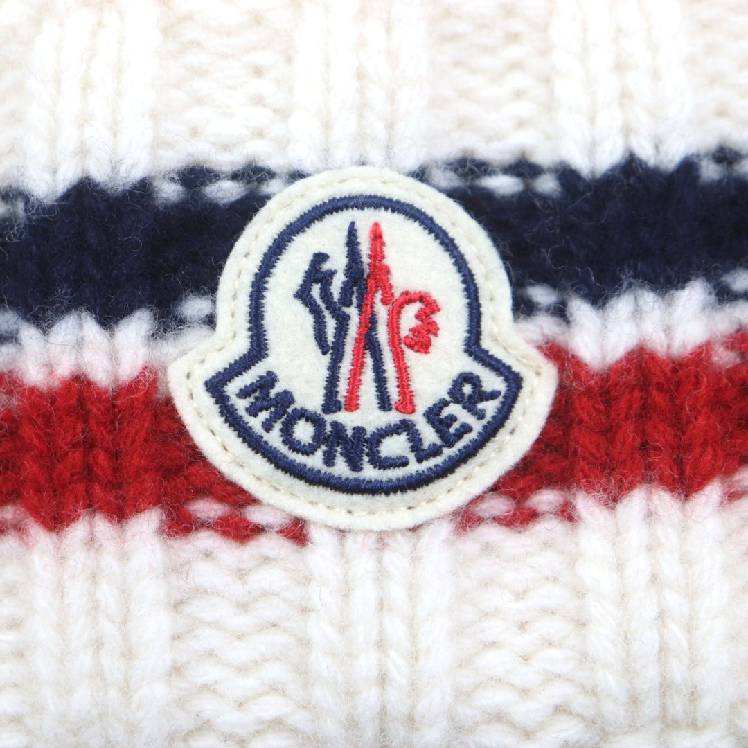 MONCLER Knit cap Main: 100% wool Ivory BERRETTO mens Used Authentic