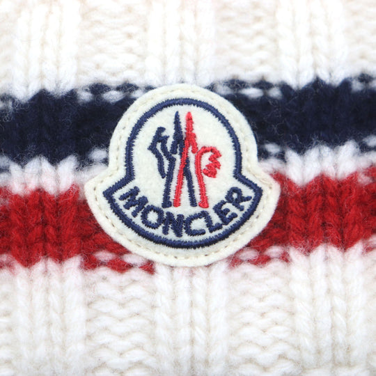 MONCLER Knit cap Main: 100% wool Ivory BERRETTO mens Used Authentic