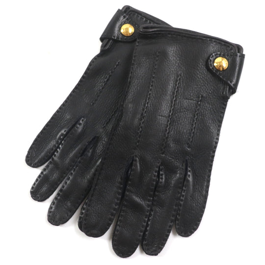 HERMES gloves Main: Lamb leather Dark brown mens 8.5 Used Authentic