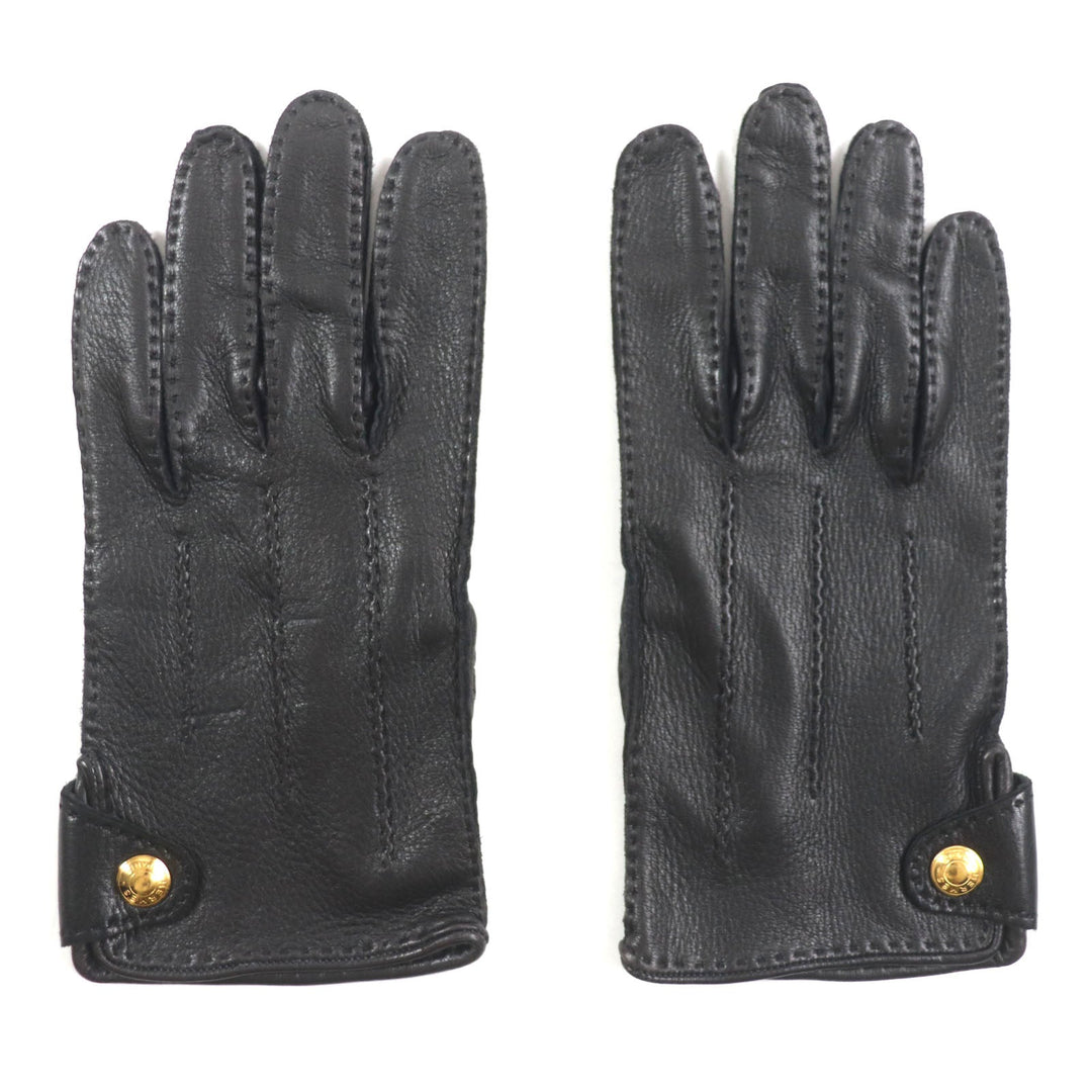 HERMES gloves Main: Lamb leather Dark brown mens 8.5 Used Authentic