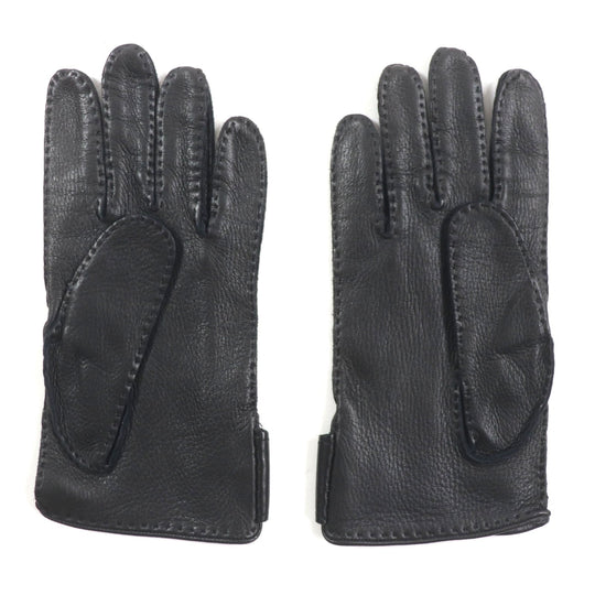 HERMES gloves Main: Lamb leather Dark brown mens 8.5 Used Authentic