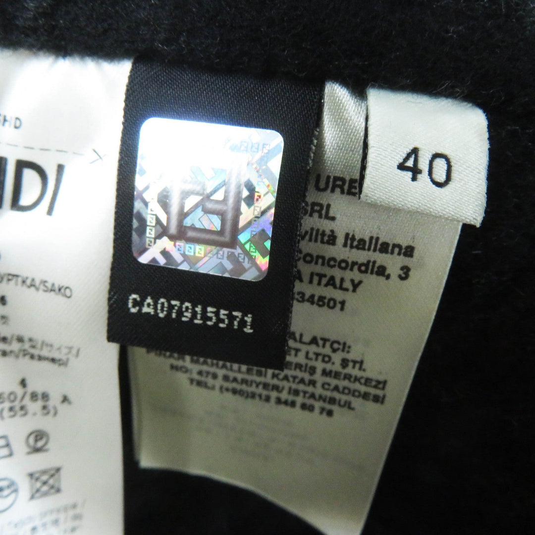FENDI coat FJ7202 Main: 99% wool, Main: 1% silk, Lining: 100% rayon, Part: 100% wool black Women 40 Used Authentic
