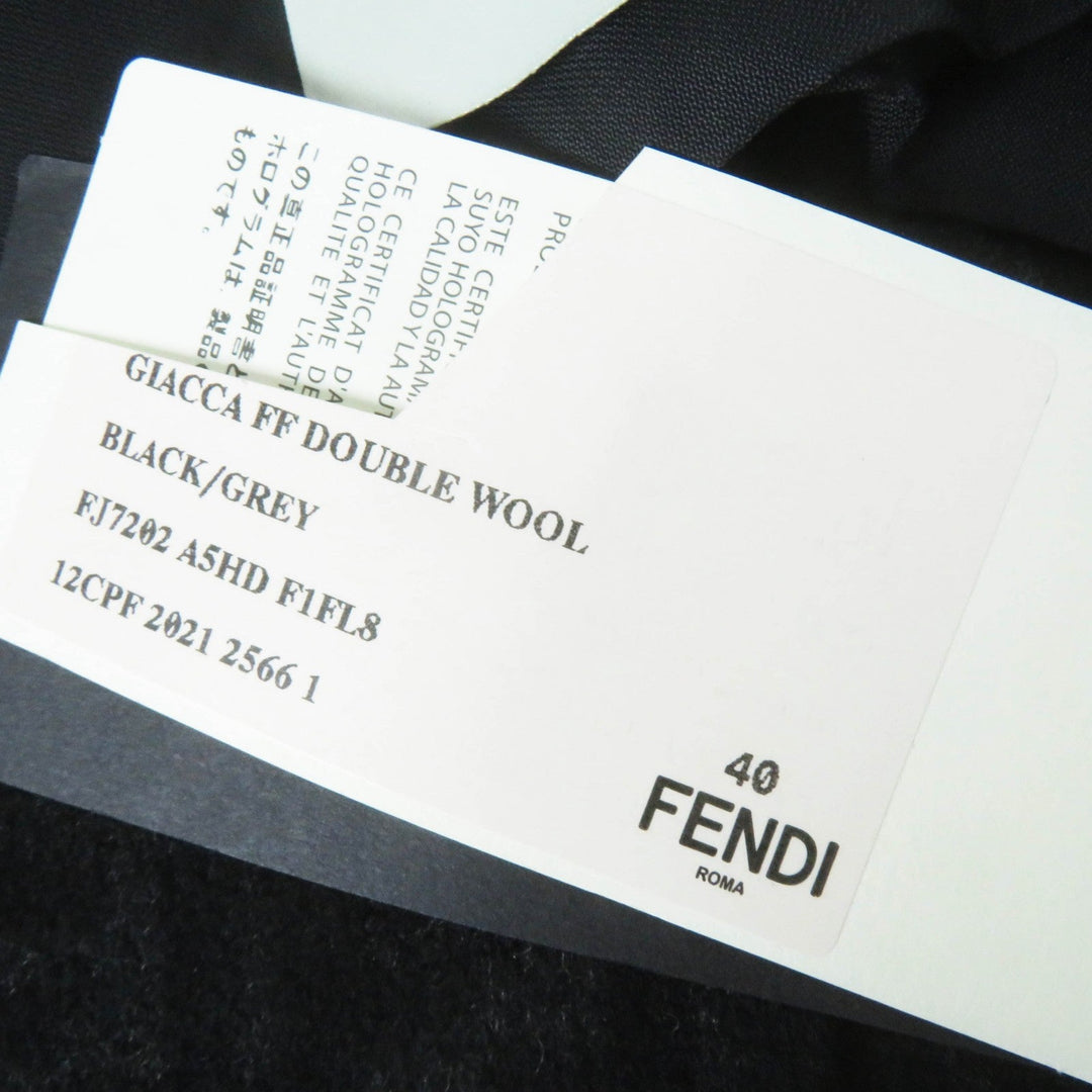FENDI coat FJ7202 Main: 99% wool, Main: 1% silk, Lining: 100% rayon, Part: 100% wool black Women 40 Used Authentic