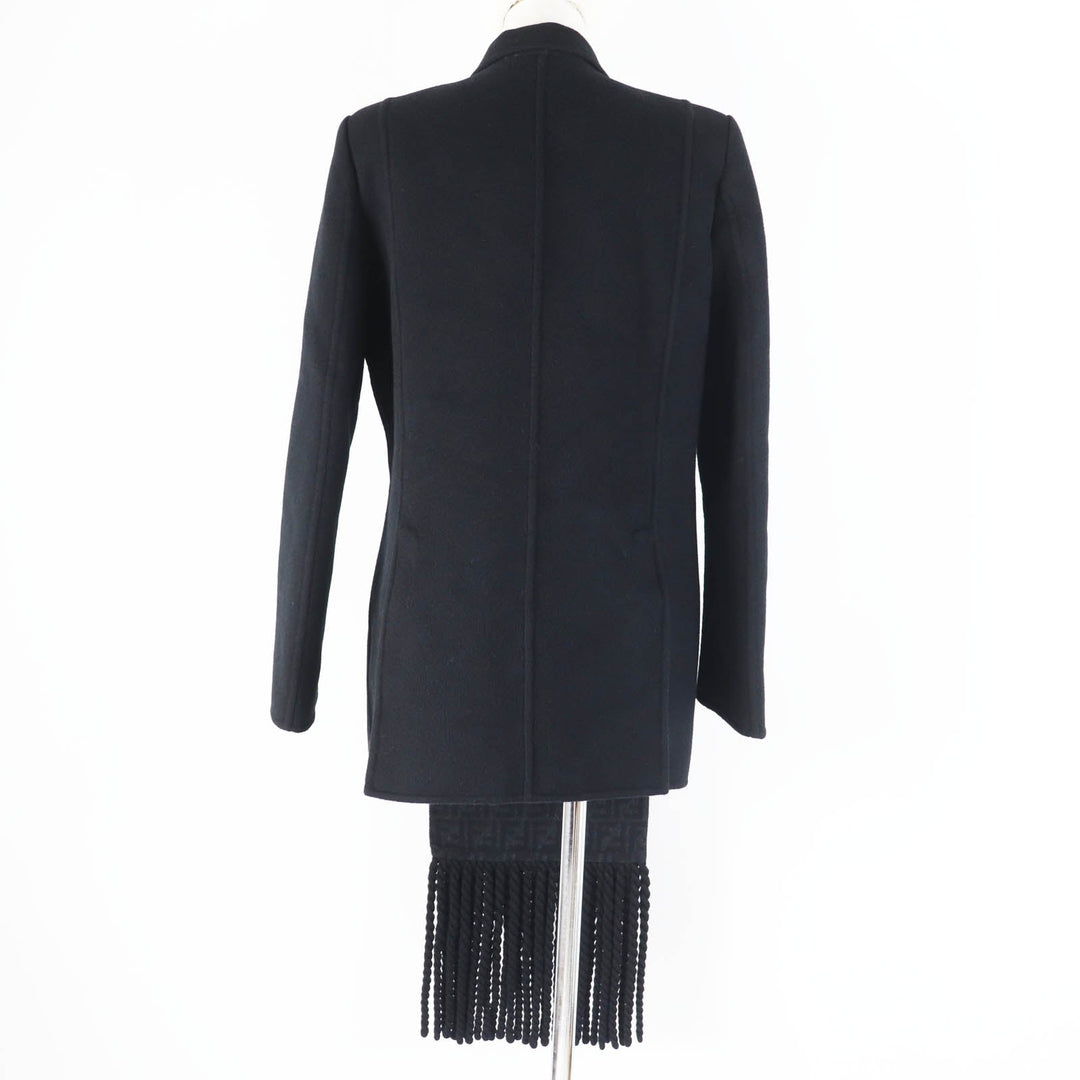 FENDI coat FJ7202 Main: 99% wool, Main: 1% silk, Lining: 100% rayon, Part: 100% wool black Women 40 Used Authentic