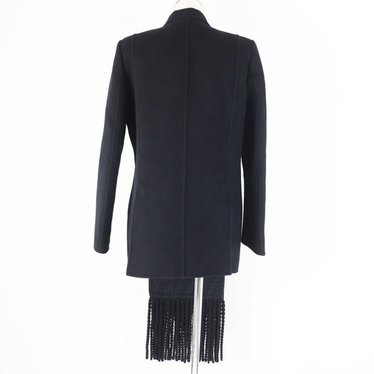 FENDI coat FJ7202 Main: 99% wool, Main: 1% silk, Lining: 100% rayon, Part: 100% wool black Women 40 Used Authentic
