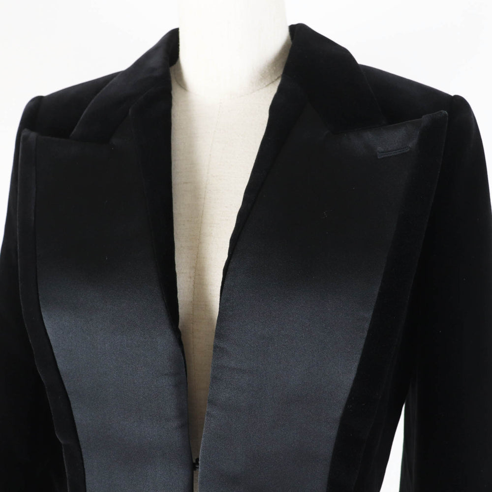 FENDI Jacket FJ7223 Main: 74% cotton, Main: 26% silk, Part: 78% silk, Part: 22% polyester, Lining: 100% rayon black Women 40 Used Authentic