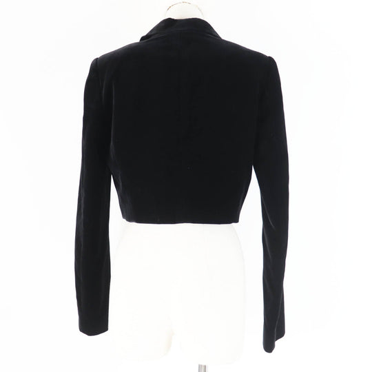 FENDI Jacket FJ7223 Main: 74% cotton, Main: 26% silk, Part: 78% silk, Part: 22% polyester, Lining: 100% rayon black Women 40 Used Authentic