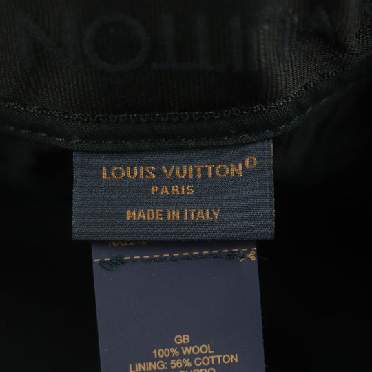 LOUIS VUITTON cap MP3407 Outer: 100% wool, Lining: 56% cotton, Lining: 44% cupra, Leather part: cowhide, Part: 100% cotton Black purple Crocodile Newsboy Cap mens Used Authentic