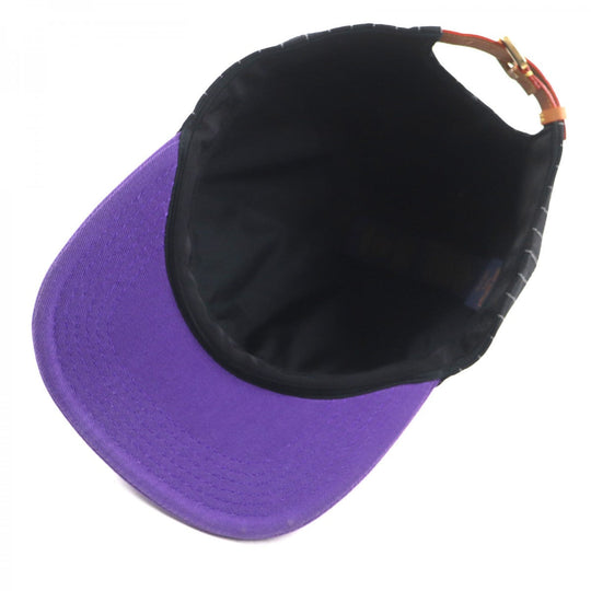 LOUIS VUITTON cap MP3407 Outer: 100% wool, Lining: 56% cotton, Lining: 44% cupra, Leather part: cowhide, Part: 100% cotton Black purple Crocodile Newsboy Cap mens Used Authentic
