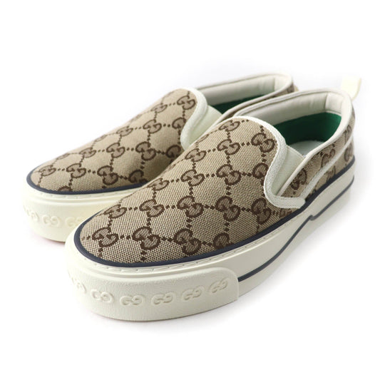 GUCCI Slip-on Main: GG canvas Brown Tennis 1977 Women 35 Used Authentic