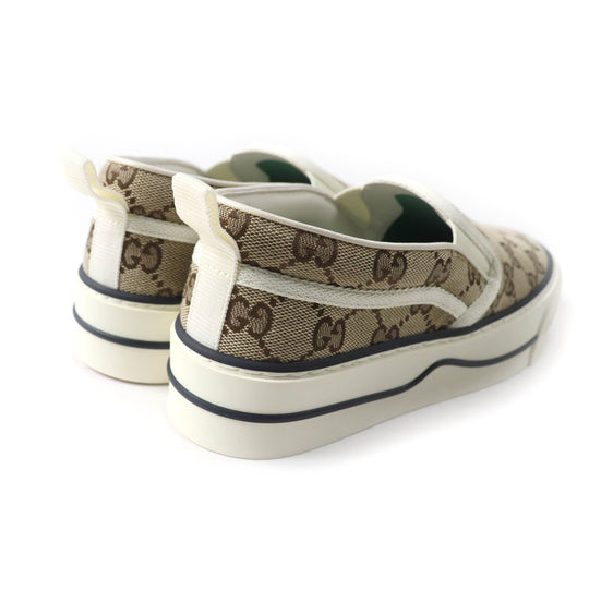 GUCCI Slip-on Main: GG canvas Brown Tennis 1977 Women 35 Used Authentic