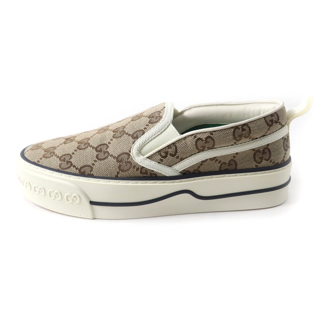 GUCCI Slip-on Main: GG canvas Brown Tennis 1977 Women 35 Used Authentic