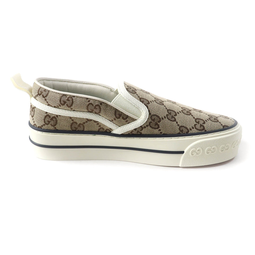 GUCCI Slip-on Main: GG canvas Brown Tennis 1977 Women 35 Used Authentic
